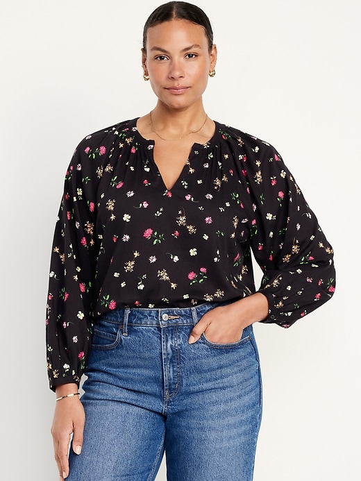 Image number 5 showing, Long-Sleeve Floral Top