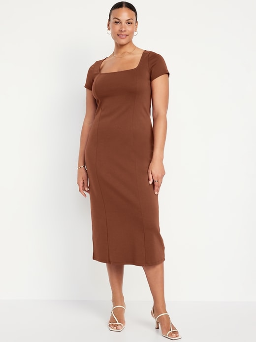 Image number 4 showing, Square-Neck Midi Dress
