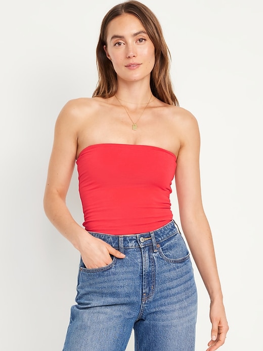 Image number 1 showing, Double-Layer Tube Top