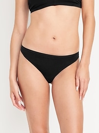 View large product image 3 of 3. Mid-Rise Everyday Cotton Thong  5-Pack