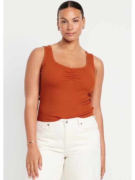 Image number 5 showing, Cinched Rib-Knit Tank Top