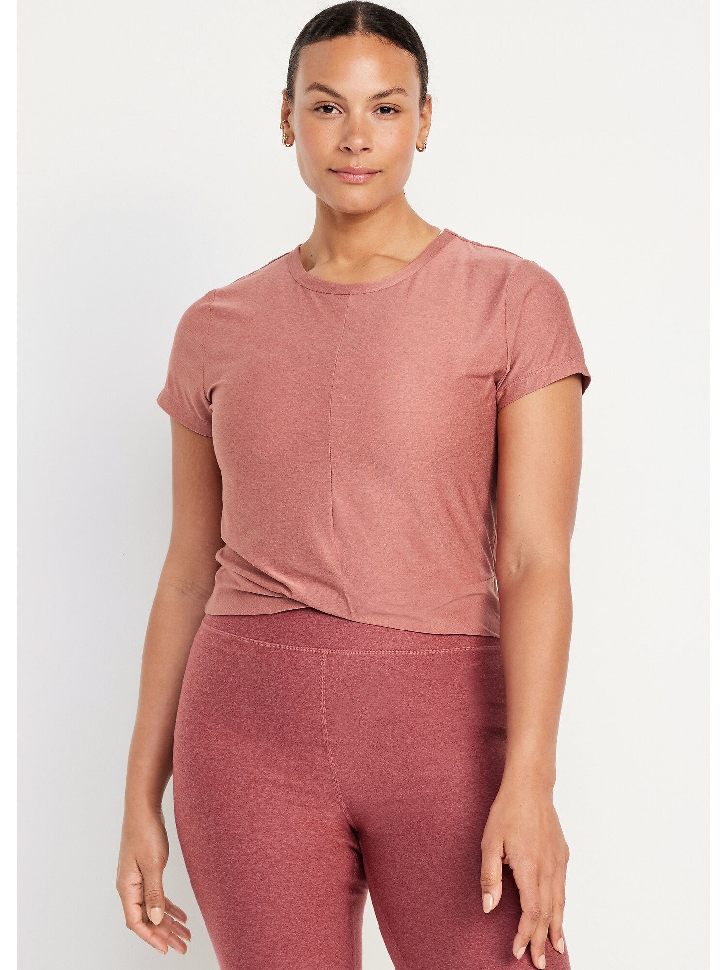 Женская футболка Old Navy CloudMotion Twist-Front, цвет: Mauverose — фото 5