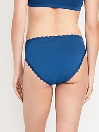 Image number 2 showing, High-Waisted Lace-Trim Bikini Underwear