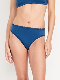 Image number 1 showing, High-Waisted Lace-Trim Bikini Underwear