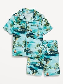 View large product image 4 of 4. Printed Loop-Terry Shirt and Shorts Set for Toddler Boys