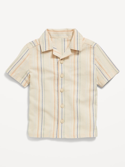 Image number 4 showing, Textured Striped Dobby Shirt for Toddler Boys