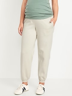 Maternity Rollover-Waist Jogger Sweatpants