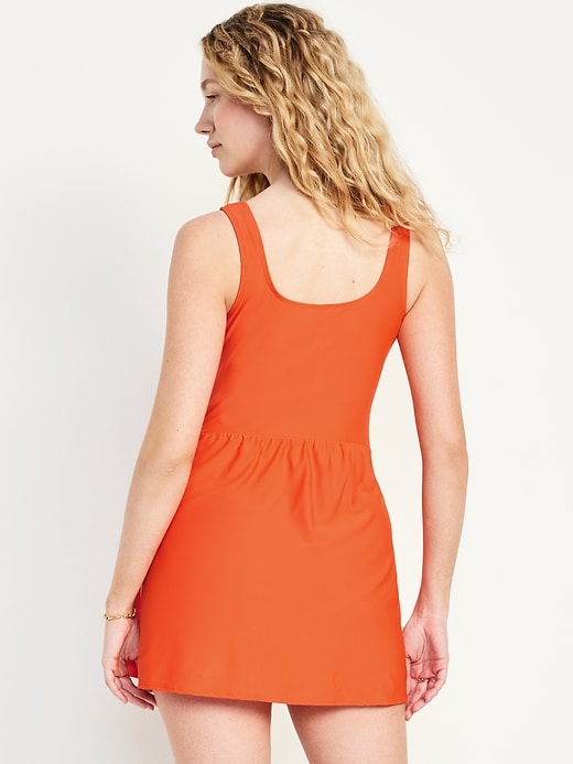 Matte Side-Tie Swim Dress | Old Navy