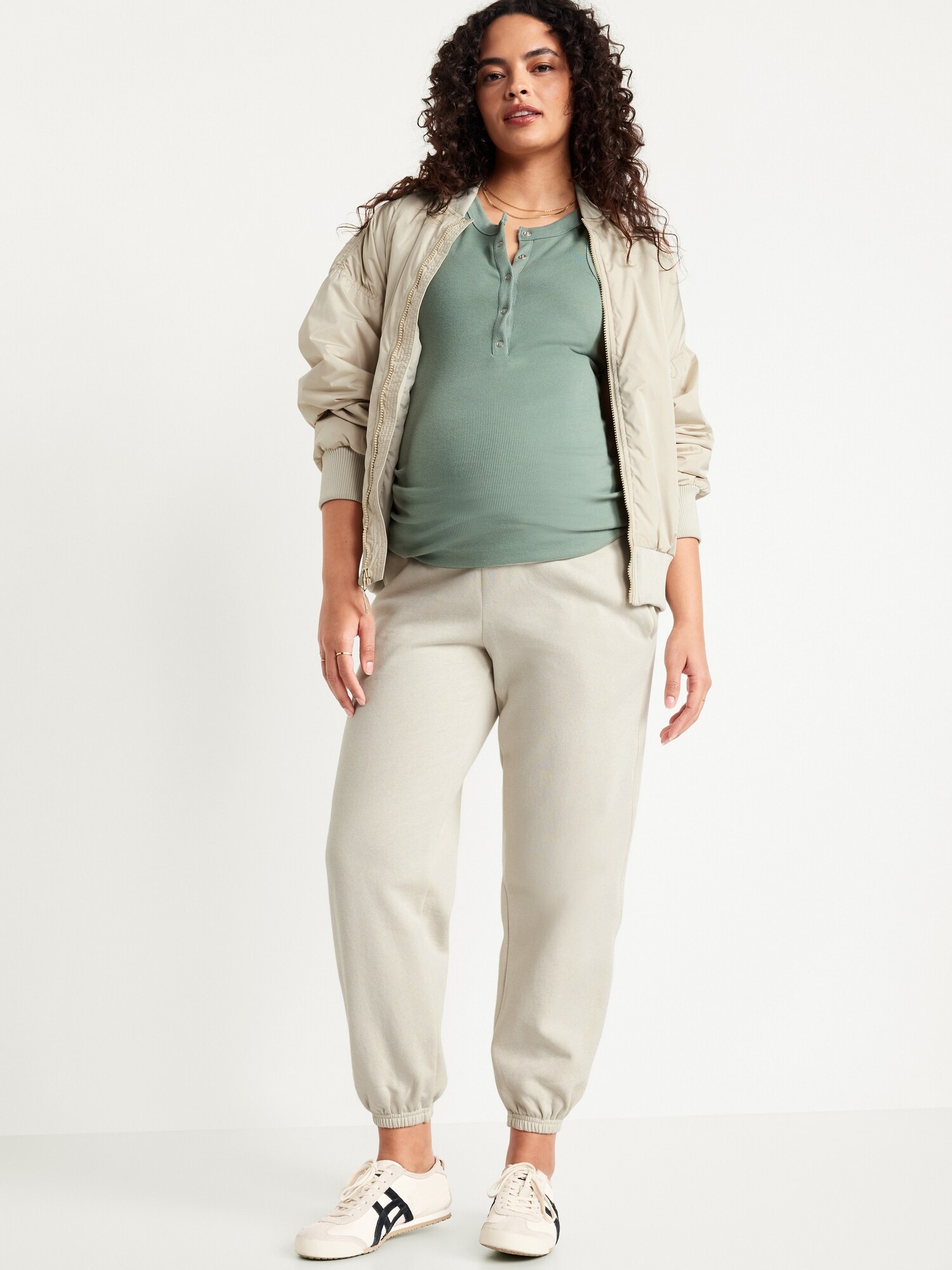Женские брюки Old Navy Maternity Rollover-Waist Jogger Sweatpants, цвет: Костяной — фото 3