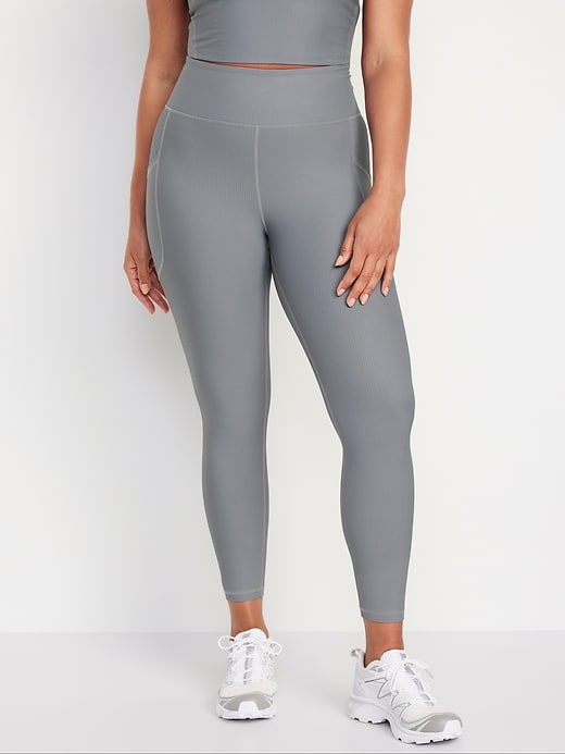 Image number 5 showing, High-Waisted PowerSoft Ribbed Leggings