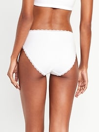 Image number 2 showing, High-Waisted Lace-Trim Bikini Underwear