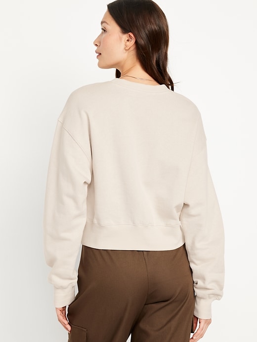 Image number 2 showing, Drop-Shoulder Crop Sweatshirt