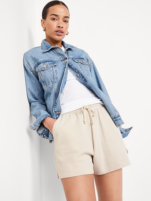 Image number 3 showing, Extra High-Waisted Terry Shorts -- 3-inch inseam