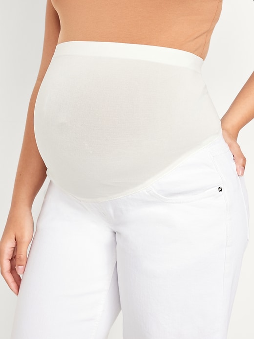 Image number 3 showing, Maternity Full-Panel Wide Leg Jeans