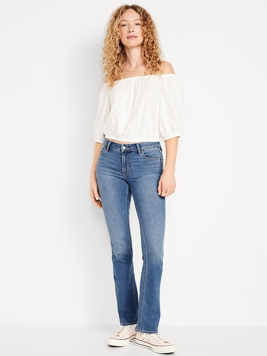 Image number 1 showing, Mid-Rise Wow Boot-Cut Jeans