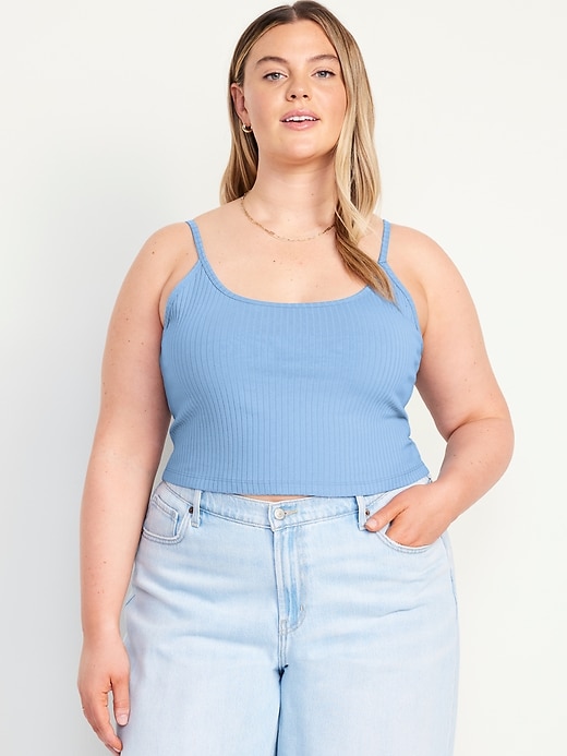 Image number 7 showing, Fitted Ultra-Crop Ribbed Cami