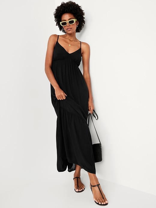 maxi dresses at old navy Fit & Flare Linen-Blend Maxi Dress