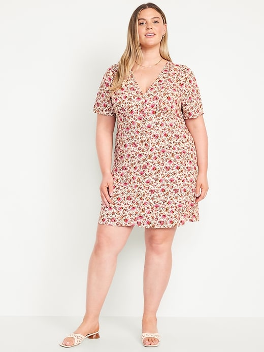 Image number 6 showing, Button-Down Crepe Mini Dress