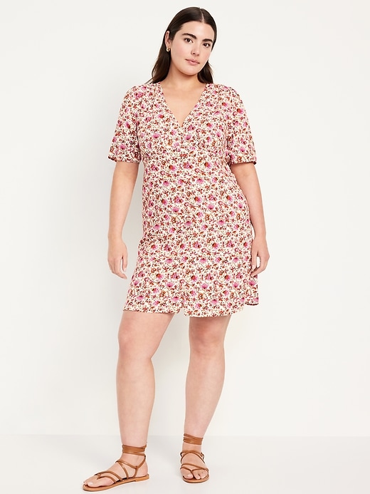 Image number 4 showing, Button-Down Crepe Mini Dress