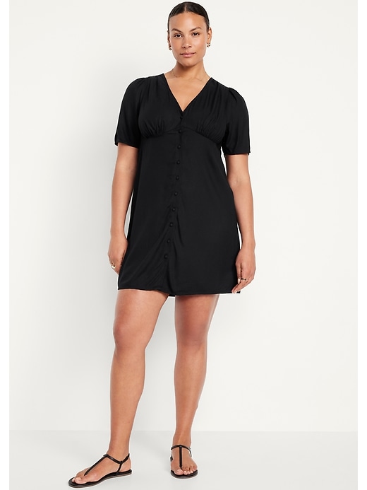 Image number 4 showing, Button-Down Crepe Mini Dress