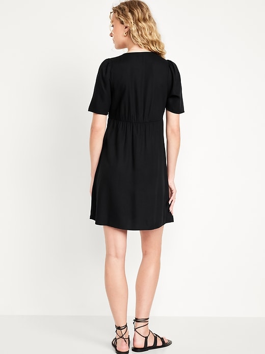 Image number 8 showing, Button-Down Crepe Mini Dress