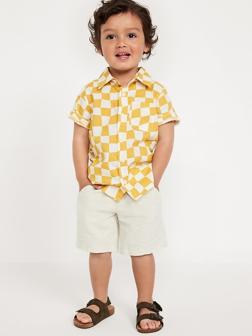 View large product image 1 of 2. Printed Short-Sleeve Poplin Shirt for Toddler Boys