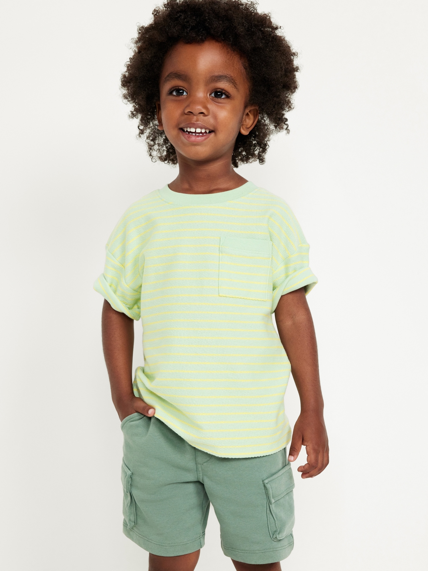 Oversized French-Terry Pocket T-Shirt for Toddler Boys