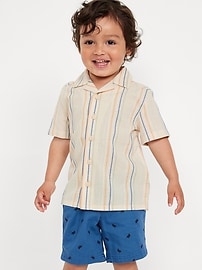 Image number 1 showing, Textured Striped Dobby Shirt for Toddler Boys