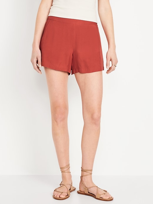 Image number 1 showing, High-Waisted Playa Shorts -- 4-inch inseam