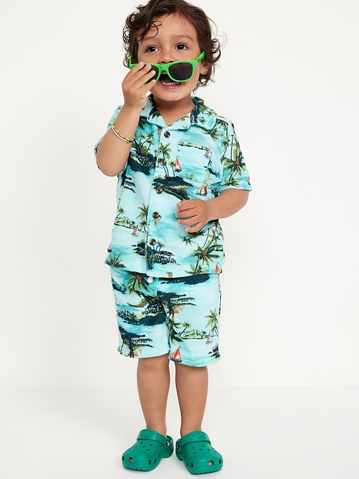 View large product image 1 of 4. Printed Loop-Terry Shirt and Shorts Set for Toddler Boys