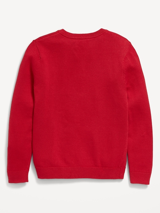 Image number 3 showing, School Uniform Solid V-Neck Sweater for Boys
