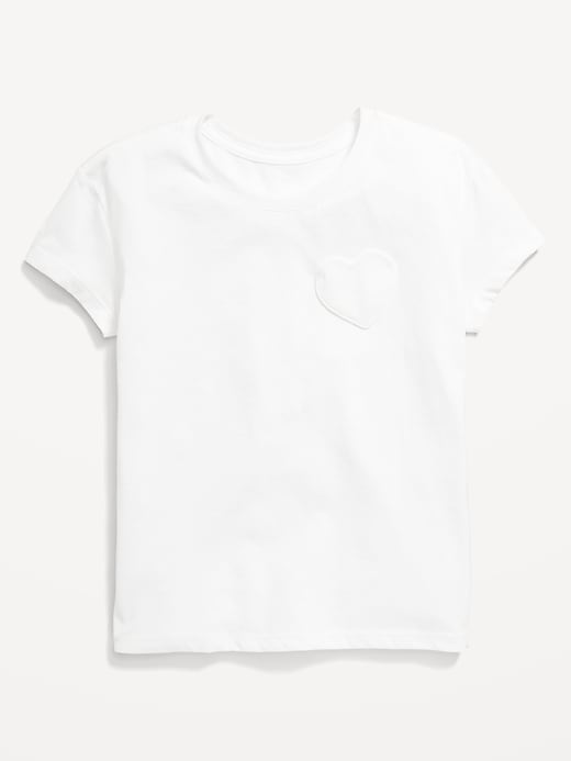 View large product image 1 of 2. Softest Heart-Pocket T-Shirt for Girls