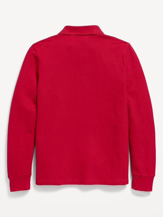 Image number 3 showing, School Uniform Long-Sleeve Polo Shirt for Boys