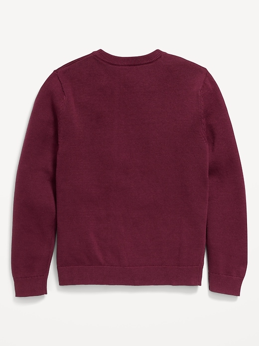 View large product image 2 of 2. Long-Sleeve Solid V-Neck Sweater for Boys