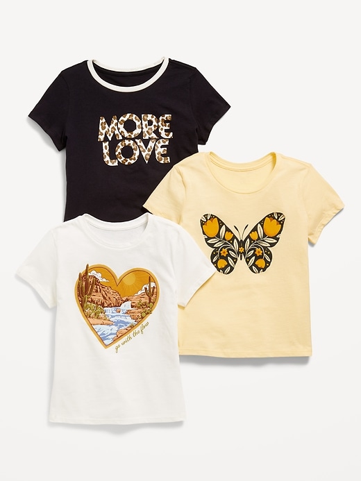 View large product image 1 of 2. Short-Sleeve Graphic T-Shirt 3-Pack for Girls