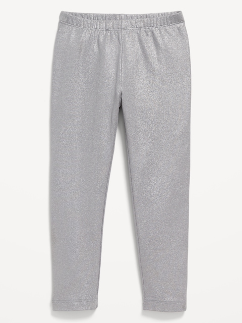 Jersey Shimmer Leggings for Toddler Girls - Gray