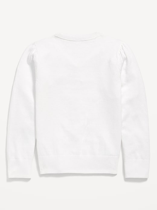 Image number 3 showing, School Uniform Button-Up Cardigan for Girls