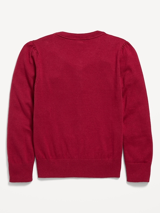Image number 3 showing, School Uniform Button-Up Cardigan for Girls