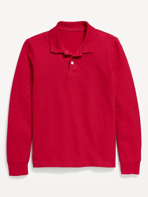 View large product image 2 of 3. School Uniform Long-Sleeve Polo Shirt for Boys