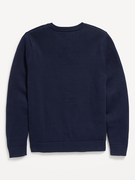 Image number 3 showing, School Uniform Solid V-Neck Sweater for Boys