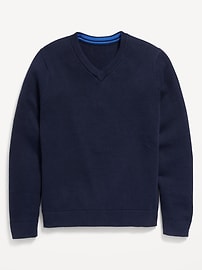 Image number 2 showing, School Uniform Solid V-Neck Sweater for Boys