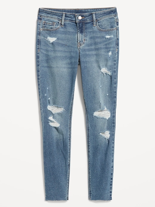 Image number 4 showing, Mid-Rise Rockstar Super-Skinny Ripped Cut-Off Ankle Jeans
