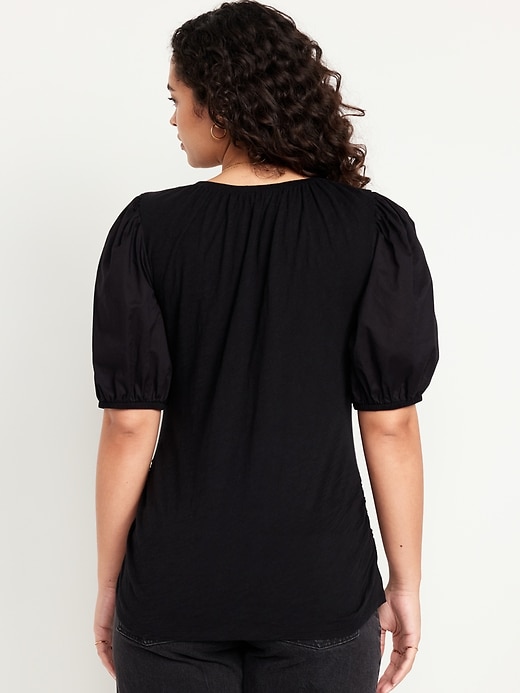 Image number 3 showing, Maternity Puff-Sleeve Top