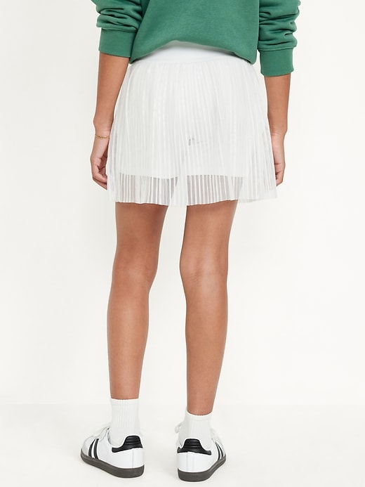 View large product image 2 of 5. High-Waisted Mesh-Pleated Performance Skort for Girls