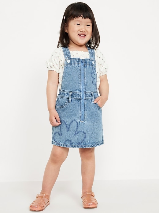 View large product image 1 of 3. Frayed-Hem Jean Skirtalls for Toddler Girls