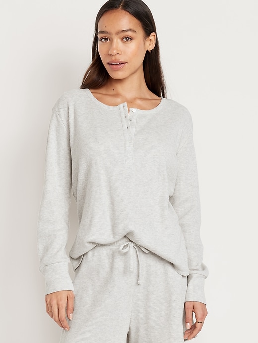 Image number 1 showing, Waffle Lounge Long-Sleeve Top