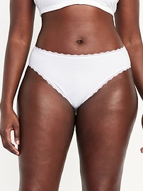 View large product image 5 of 8. High-Waisted Lace-Trim Bikini Underwear