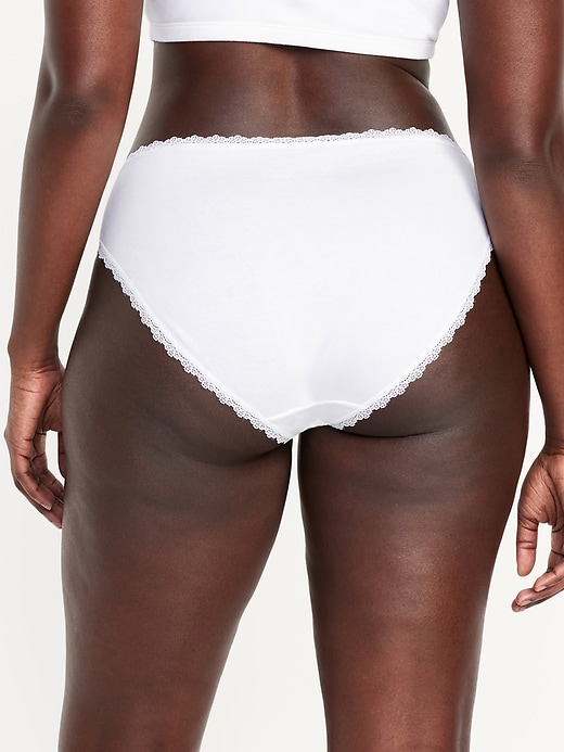 Image number 6 showing, High-Waisted Lace-Trim Bikini Underwear