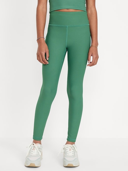 View large product image 1 of 4. High-Waisted PowerSoft 7/8-Length Performance Leggings for Girls