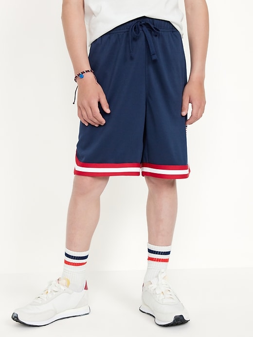 View large product image 1 of 4. IOC Heritage© Graphic Mesh Basketball Shorts for Boys